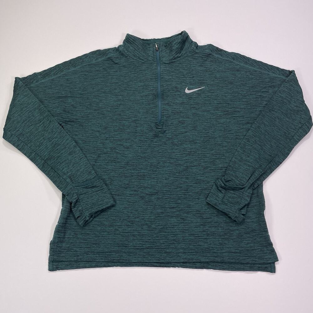 Nike Therma Fit Repel Mens 1/4 Zip Running Pullover Size M Teal Green Blue